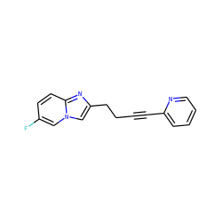 Fc1ccc2nc(CCC#Cc3ccccn3)cn2c1 ZINC000072266314