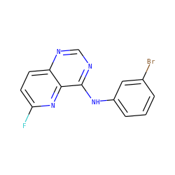 Fc1ccc2ncnc(Nc3cccc(Br)c3)c2n1 ZINC000003815242