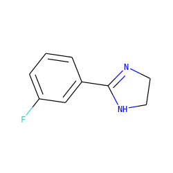 Fc1cccc(C2=NCCN2)c1 ZINC000013806054