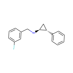 Fc1cccc(CN[C@H]2C[C@@H]2c2ccccc2)c1 ZINC000044423828