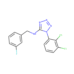 Fc1cccc(CNc2nnnn2-c2cccc(Cl)c2Cl)c1 ZINC000071334698