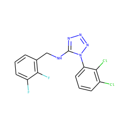 Fc1cccc(CNc2nnnn2-c2cccc(Cl)c2Cl)c1F ZINC000071340828