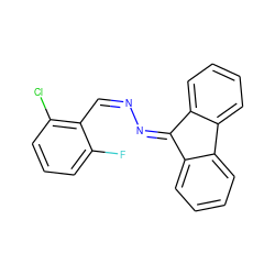 Fc1cccc(Cl)c1/C=N\N=C1c2ccccc2-c2ccccc21 ZINC000013703971