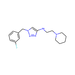 Fc1cccc(Cn2cc(NCCN3CCCCC3)nn2)c1 ZINC000209669388