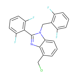 Fc1cccc(F)c1Cn1c(-c2c(F)cccc2F)nc2c(CCl)cccc21 ZINC000013518690