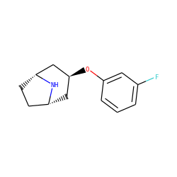 Fc1cccc(O[C@H]2C[C@@H]3CC[C@H](C2)N3)c1 ZINC000101387177