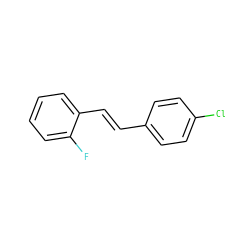 Fc1ccccc1/C=C/c1ccc(Cl)cc1 ZINC000256249102