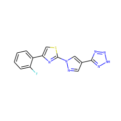 Fc1ccccc1-c1csc(-n2cc(-c3nn[nH]n3)cn2)n1 ZINC000473135319