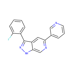 Fc1ccccc1-c1n[nH]c2cnc(-c3cccnc3)cc12 ZINC000205249008