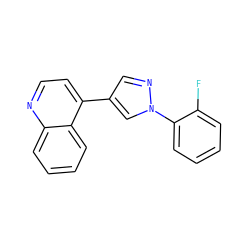 Fc1ccccc1-n1cc(-c2ccnc3ccccc23)cn1 ZINC000084615550