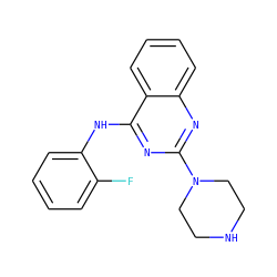 Fc1ccccc1Nc1nc(N2CCNCC2)nc2ccccc12 ZINC000473084571