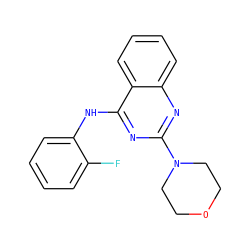 Fc1ccccc1Nc1nc(N2CCOCC2)nc2ccccc12 ZINC000473082061