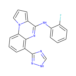Fc1ccccc1Nc1nc2c(-c3nc[nH]n3)cccc2n2cccc12 ZINC000068248134
