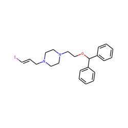 I/C=C/CN1CCN(CCOC(c2ccccc2)c2ccccc2)CC1 ZINC000026575019