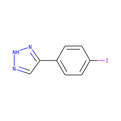 Ic1ccc(-c2cn[nH]n2)cc1 ZINC000013671884