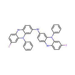 Ic1ccc2c(c1)N(c1ccccc1)c1cc(Nc3ccc4c(c3)N(c3ccccc3)c3cc(I)ccc3N4)ccc1N2 ZINC000167113579