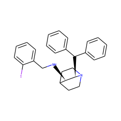 Ic1ccccc1CN[C@@H]1C2CCN(CC2)[C@@H]1C(c1ccccc1)c1ccccc1 ZINC000019364273