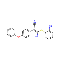 N#C/C(=C(/N)Sc1ccccc1N)c1ccc(Oc2ccccc2)cc1 ZINC000038145323