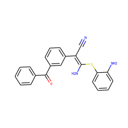 N#C/C(=C(/N)Sc1ccccc1N)c1cccc(C(=O)c2ccccc2)c1 ZINC000038145390