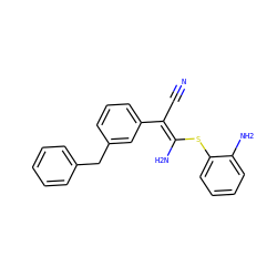 N#C/C(=C(/N)Sc1ccccc1N)c1cccc(Cc2ccccc2)c1 ZINC000038145344
