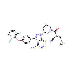 N#C/C(=C\C1CC1)C(=O)N1CCC[C@@H](n2nc(-c3ccc(Oc4c(F)cccc4F)cc3)c3c(N)ncnc32)C1 ZINC000217011130