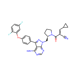 N#C/C(=C\C1CC1)C(=O)N1CCC[C@@H]1Cn1nc(-c2ccc(Oc3cc(F)ccc3F)cc2)c2c(N)ncnc21 ZINC000211015376