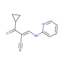 N#C/C(=C\Nc1ccccn1)C(=O)C1CC1 ZINC000006591152