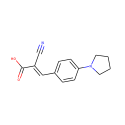 N#C/C(=C\c1ccc(N2CCCC2)cc1)C(=O)O ZINC000205336352