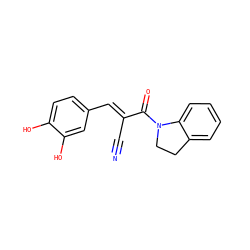 N#C/C(=C\c1ccc(O)c(O)c1)C(=O)N1CCc2ccccc21 ZINC000002204479