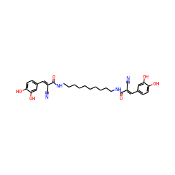 N#C/C(=C\c1ccc(O)c(O)c1)C(=O)NCCCCCCCCCCNC(=O)/C(C#N)=C/c1ccc(O)c(O)c1 ZINC000005538328