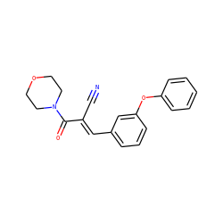 N#C/C(=C\c1cccc(Oc2ccccc2)c1)C(=O)N1CCOCC1 ZINC000000351666