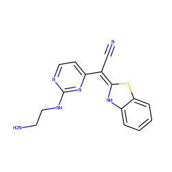 N#C/C(=C1/Nc2ccccc2S1)c1ccnc(NCCN)n1 ZINC000013647707