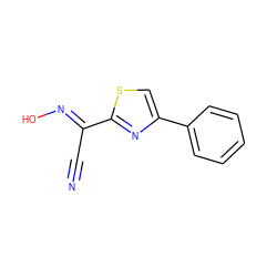 N#C/C(=N\O)c1nc(-c2ccccc2)cs1 ZINC000018036699
