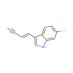 N#C/C=C/c1c[nH]c2cc(F)ccc12 ZINC000072108663