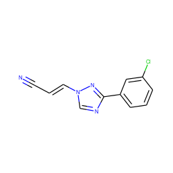 N#C/C=C/n1cnc(-c2cccc(Cl)c2)n1 ZINC000115890559