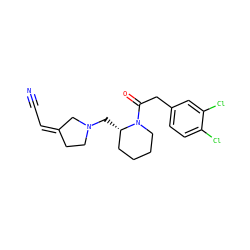N#C/C=C1/CCN(C[C@H]2CCCCN2C(=O)Cc2ccc(Cl)c(Cl)c2)C1 ZINC000013449206
