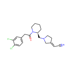 N#C/C=C1\CCN(C[C@@H]2CCCCN2C(=O)Cc2ccc(Cl)c(Cl)c2)C1 ZINC000013449213