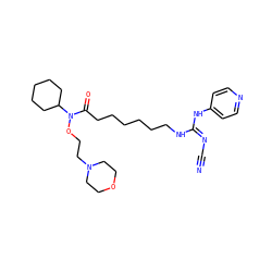 N#C/N=C(\NCCCCCCC(=O)N(OCCN1CCOCC1)C1CCCCC1)Nc1ccncc1 ZINC000103247757