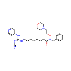 N#C/N=C(\NCCCCCCCC(=O)N(Cc1ccccc1)OCCN1CCOCC1)Nc1ccncc1 ZINC000103247761