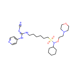N#C/N=C(\NCCCCCCS(=O)(=O)N(OCCN1CCOCC1)C1CCCCC1)Nc1ccncc1 ZINC000103247769