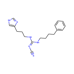 N#C/N=C(\NCCCCc1ccccc1)NCCCc1c[nH]cn1 ZINC000048999370