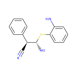 N#C[C@@H](c1ccccc1)[C@@H](N)Sc1ccccc1N ZINC000029306891