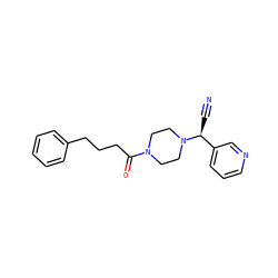 N#C[C@@H](c1cccnc1)N1CCN(C(=O)CCCc2ccccc2)CC1 ZINC000013728969