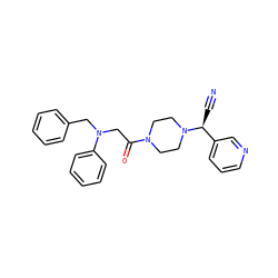 N#C[C@@H](c1cccnc1)N1CCN(C(=O)CN(Cc2ccccc2)c2ccccc2)CC1 ZINC000013729291