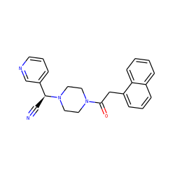N#C[C@@H](c1cccnc1)N1CCN(C(=O)Cc2cccc3ccccc23)CC1 ZINC000013728997