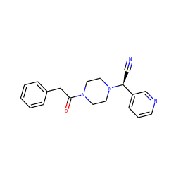 N#C[C@@H](c1cccnc1)N1CCN(C(=O)Cc2ccccc2)CC1 ZINC000013728959