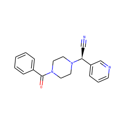 N#C[C@@H](c1cccnc1)N1CCN(C(=O)c2ccccc2)CC1 ZINC000013728953