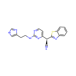 N#C[C@@H](c1ccnc(NCCc2c[nH]cn2)n1)c1nc2ccccc2s1 ZINC000028966726
