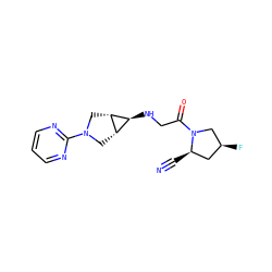 N#C[C@@H]1C[C@H](F)CN1C(=O)CN[C@H]1[C@@H]2CN(c3ncccn3)C[C@@H]21 ZINC000101180777