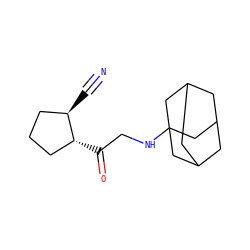 N#C[C@@H]1CCC[C@H]1C(=O)CNC12CC3CC(CC(C3)C1)C2 ZINC000028114355